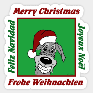 Irish Wolfhound Christmas Sticker